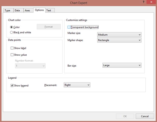 Options and select format